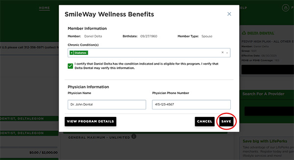 Pop-up window for enrollment form
